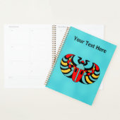 抽象芸術鮮やかな色のスカラブカブトムシのアクアブルー プランナー手帳 (ディスプレー)