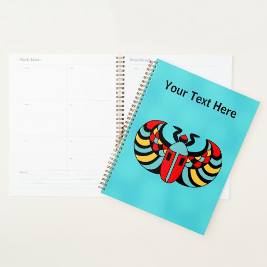 抽象芸術鮮やかな色のスカラブカブトムシのアクアブルー プランナー手帳 (ディスプレー)