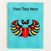 抽象芸術鮮やかな色のスカラブカブトムシのアクアブルー プランナー手帳 (正面)