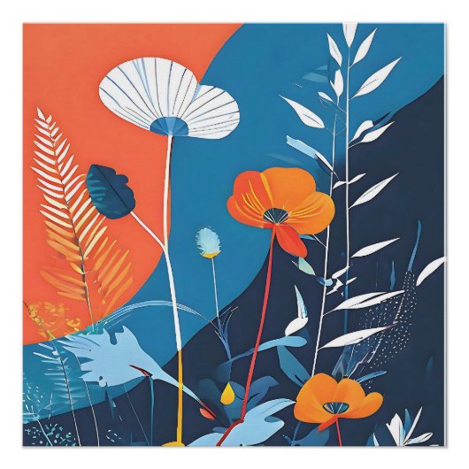 抽象芸術鮮やかな開花ポスター ポスター (正面)