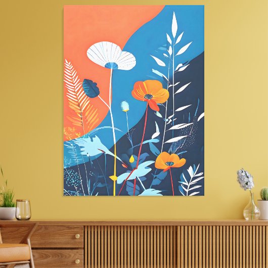 抽象芸術鮮やかな開花 キャンバスプリント (インサイチュ (リビング))