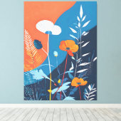 抽象芸術鮮やかな開花 キャンバスプリント (インサイチュ (ウッドフロア))