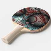 抽象芸術鮮やかな青ファンタジーフラクタルアートモノグラム 卓球ラケット (正面アングル)