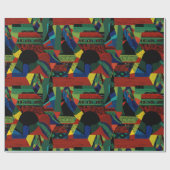 抽象芸術鮮やかのアフリカ系アメリカ人ギフト ラッピングペーパー (フラット)