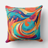 抽象芸術鮮やかの夢の風景 クッション (裏面)