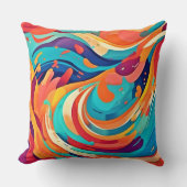 抽象芸術鮮やかの夢の風景 クッション (正面)