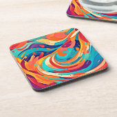 抽象芸術鮮やかの夢の風景 コースター (左側)