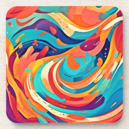 抽象芸術鮮やかの夢の風景 コースター