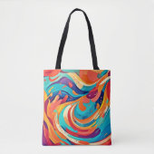 抽象芸術鮮やかの夢の風景 トートバッグ (正面)