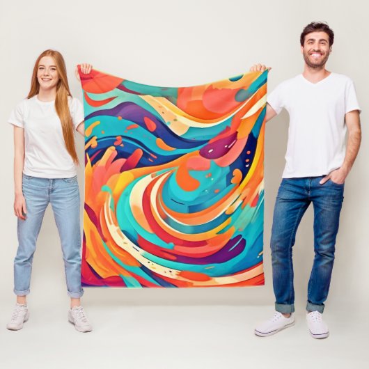 抽象芸術鮮やかの夢の風景 フリースブランケット (インサイチュ)