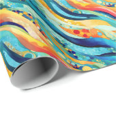 抽象芸術鮮やかの横よくはしゃぐ景 ラッピングペーパー (ロールコーナー)