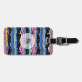 抽象芸術鮮やかの波線(水玉模様あり) ラゲッジタグ (正面横)