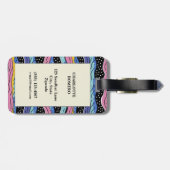 抽象芸術鮮やかの波線(水玉模様あり) ラゲッジタグ (裏面横)
