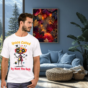 抽象芸術鮮やかエイリアングラフィックTシャツ Tシャツ