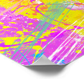 抽象芸術鮮やかカラフルストローク ポスター (角)