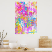 抽象芸術鮮やかカラフルストローク ポスター (キッチン)