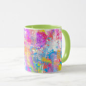 抽象芸術鮮やかカラフルストローク マグカップ (正面右)