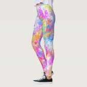 抽象芸術鮮やかカラフルストローク レギンス (左)