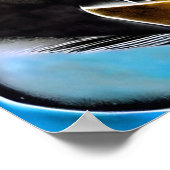 抽象芸術鮮やかギターアート ポスター (角)