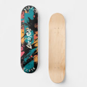 抽象芸術鮮やかグラフィティ – Live to Ride Motto スケートボード (正面)