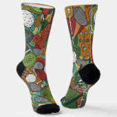 抽象芸術鮮やかゴルフアート:クラブ、ボール、フラグ ソックス (傾斜あり)