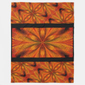 抽象芸術鮮やかゴールデンダフォディルボホデザイン フリースブランケット (正面)