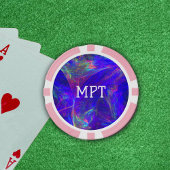 抽象芸術鮮やかスワーズオブピンクブルースグリーン ポーカーチップ