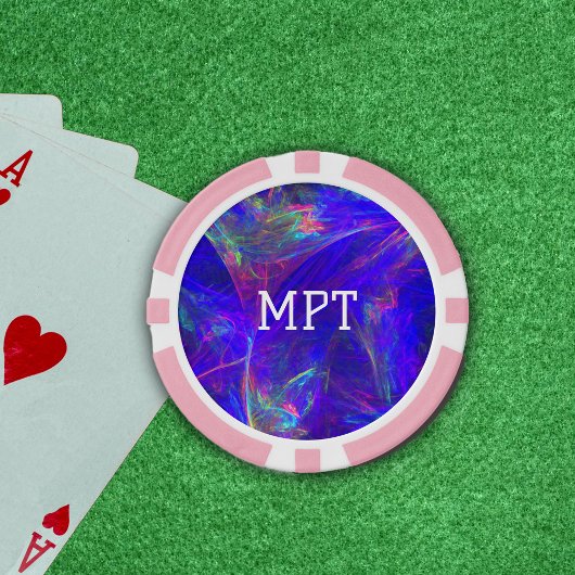 抽象芸術鮮やかスワーズオブピンクブルースグリーン ポーカーチップ