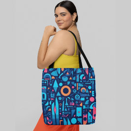 抽象芸術鮮やかパターンの幾何形状 トートバッグ