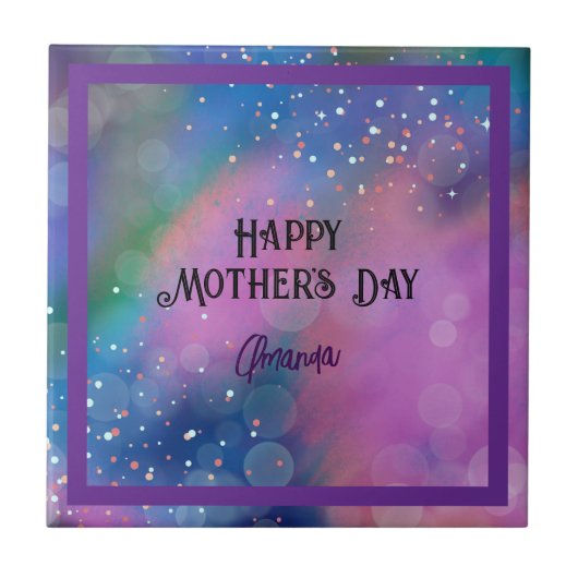 抽象芸術鮮やかパープル着色セラミックタイル タイル (正面)