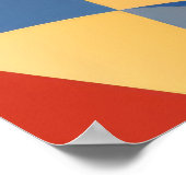 抽象芸術鮮やかヒト顔 ポスター (角)