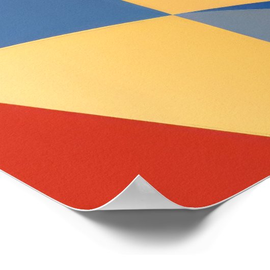 抽象芸術鮮やかヒト顔 ポスター (角)