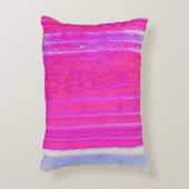 抽象芸術鮮やかピンクとパープルのストライプアート アクセントクッション (正面(垂直))