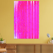 抽象芸術鮮やかピンクとパープルのストライプアート キャンバスプリント (インサイチュ (リビング))