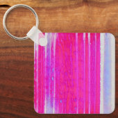 抽象芸術鮮やかピンクとパープルのストライプアート キーホルダー (正面)