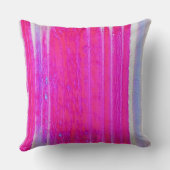抽象芸術鮮やかピンクとパープルのストライプアート クッション (裏面)