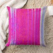 抽象芸術鮮やかピンクとパープルのストライプアート クッション (ブランケット)