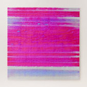 抽象芸術鮮やかピンクとパープルのストライプアート ジグソーパズル (横)