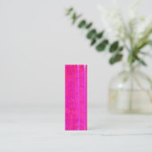 抽象芸術鮮やかピンクとパープルのストライプアート スキニー名刺 (スタンド正面)