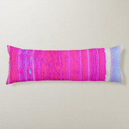 抽象芸術鮮やかピンクとパープルのストライプアート ボディピロー