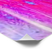 抽象芸術鮮やかピンクとパープルのストライプアート ポスター (コーナー)