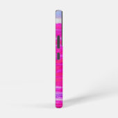 抽象芸術鮮やかピンクとパープルのストライプアート SAMSUNG GALAXYケース (右側面)