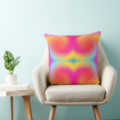 抽象芸術鮮やかピンクイエローブルースワールアート クッション (椅子)