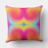 抽象芸術鮮やかピンクイエローブルースワールアート クッション (裏面)
