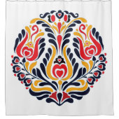 抽象芸術鮮やかフローラデザイン シャワーカーテン (正面)