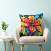 抽象芸術鮮やかフローラバースト クッション (椅子)