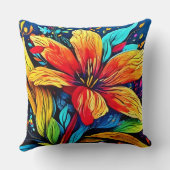抽象芸術鮮やかフローラバースト クッション (裏面)