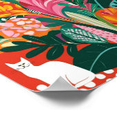 抽象芸術鮮やかフローラ ポスター (角)