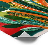 抽象芸術鮮やかフローラ ポスター (角)