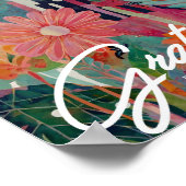 抽象芸術鮮やかフローラ ポスター (角)